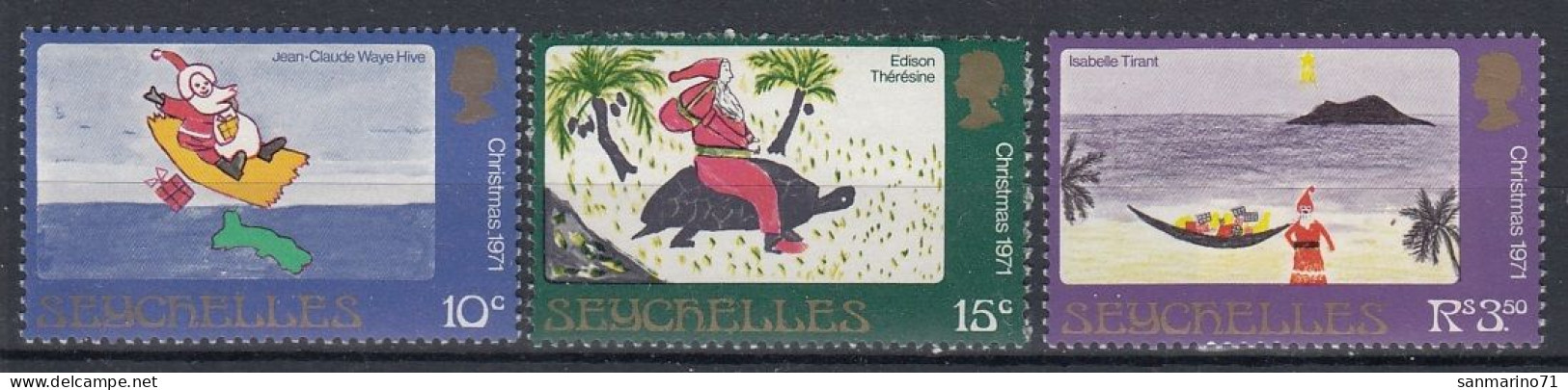 SEYCHELLES 293-295,unused,Christmas 1971 (**) - Seychelles (1976-...)
