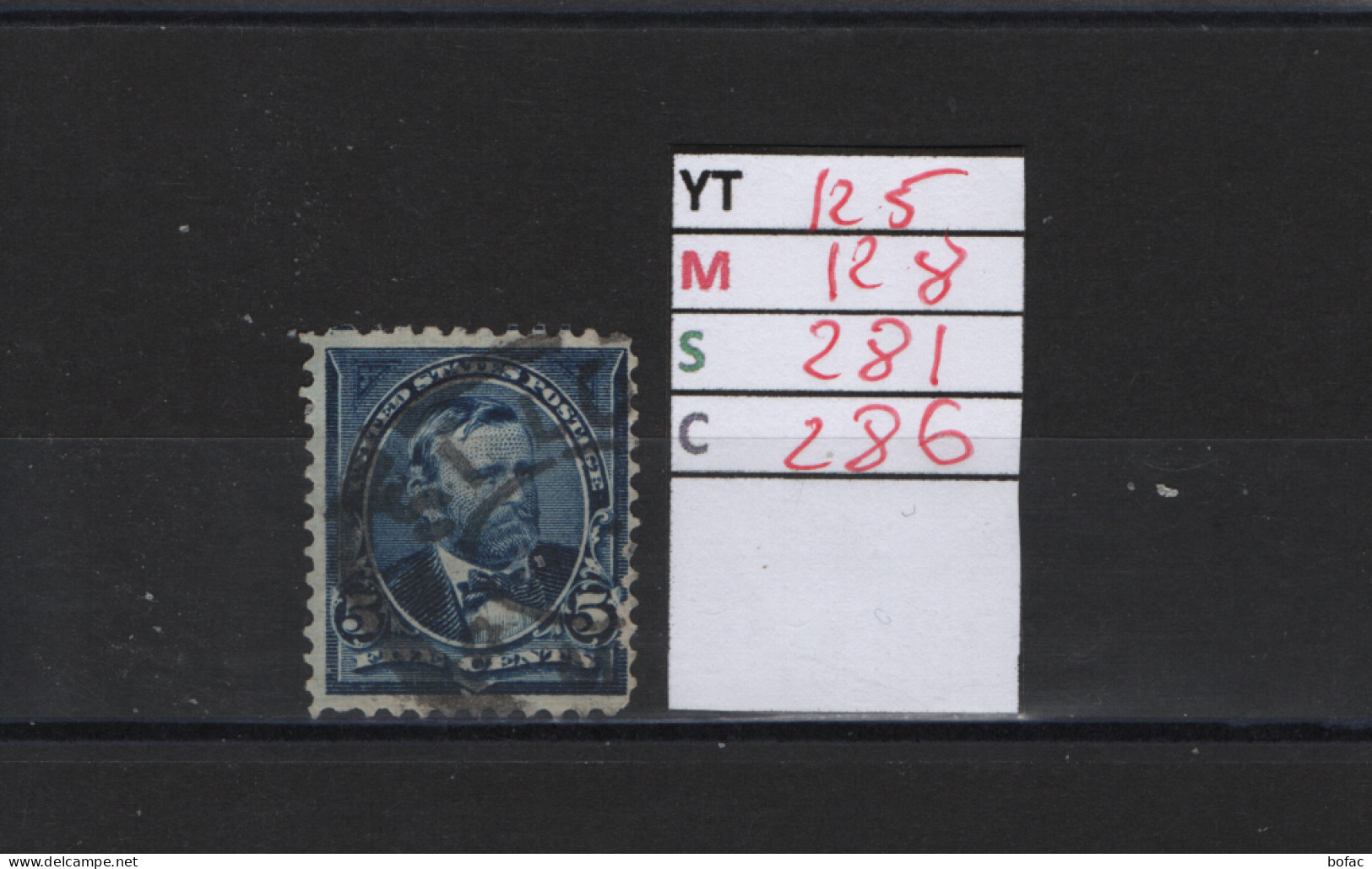 PRIX FIXE Obl  125 YT 128 MIC 281  SCOT 286 GIB Grant 1898 1899     Etats Unis 58/04 - Used Stamps