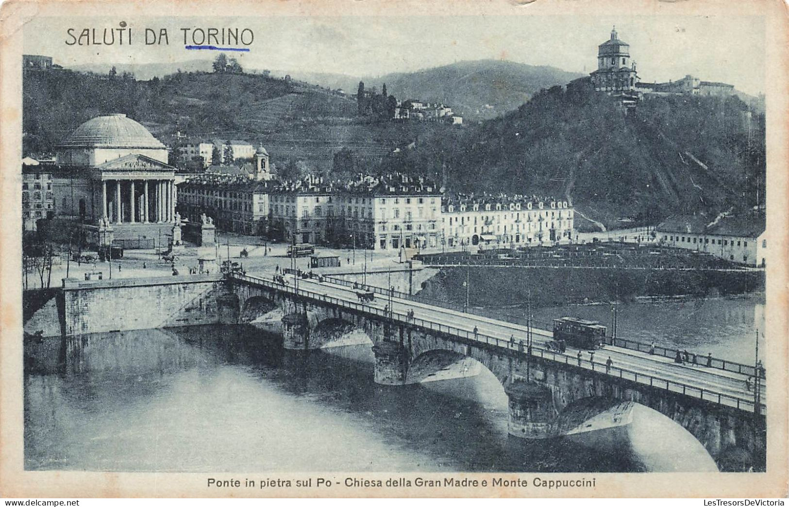 ITALIE - Saluti Da Torino - Ponte In Pietra Sul Po - Chiesa Della Gran Madre E Monte Cappuccini - Carte Postale Ancienne - Bruggen