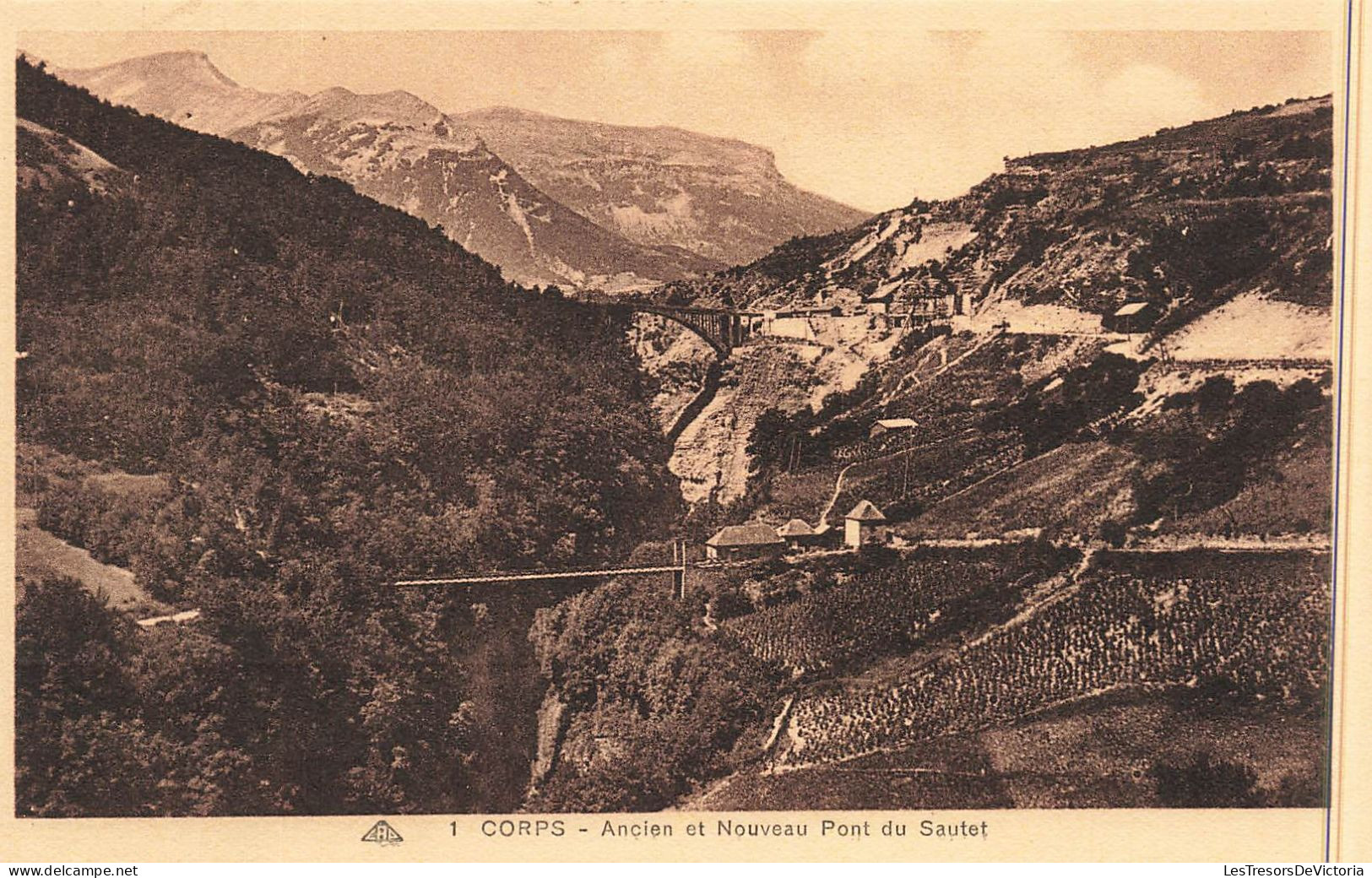 FRANCE - Corps - Ancien Et Nouveau Pont Du Sautet - Carte Postale Ancienne - Corps