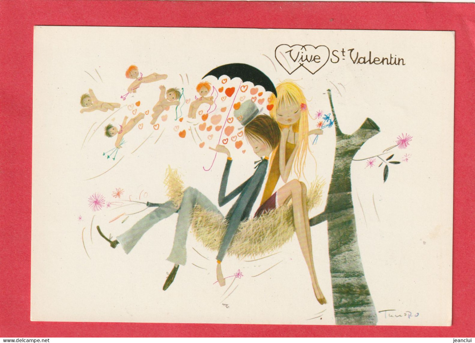 "  VIVE St VALENTIN  " -  CARTE ECRITE AU VERSO - Saint-Valentin