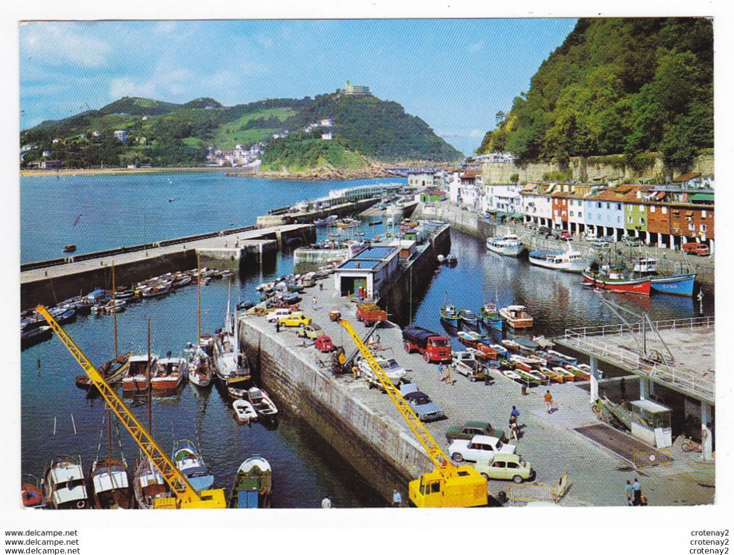 SAN SEBASTIAN N°35 Le Port En 1973 Camion Citerne Fiat 850 Peugeot 404 Citroën 2CV Ford Pont Bascule Aquarium VOIR DOS - Guipúzcoa (San Sebastián)