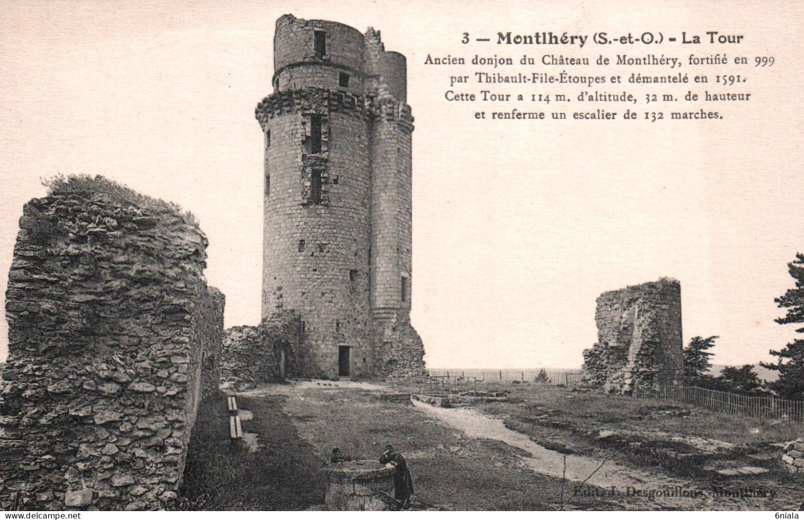 21280 MONTLHERY La Tour  Ancien Donjon Du Château   (2 Scans) - Montlhery