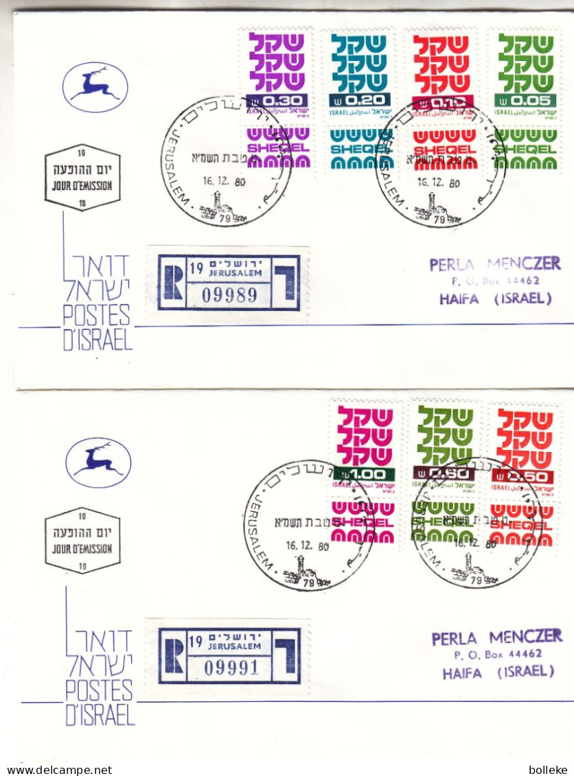 Israël - 4 Lettres Recom De 1980 - Oblit Jerusalem - Exp Vers Haifa - - Storia Postale