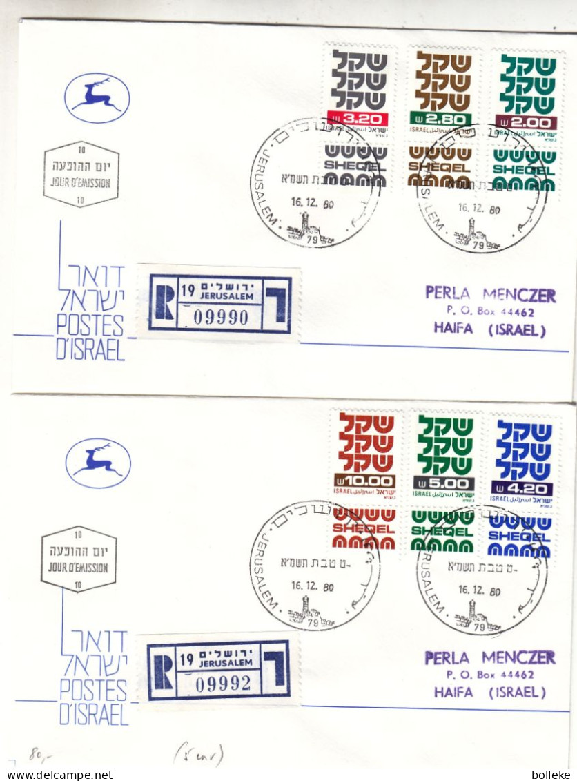 Israël - 4 Lettres Recom De 1980 - Oblit Jerusalem - Exp Vers Haifa - - Lettres & Documents