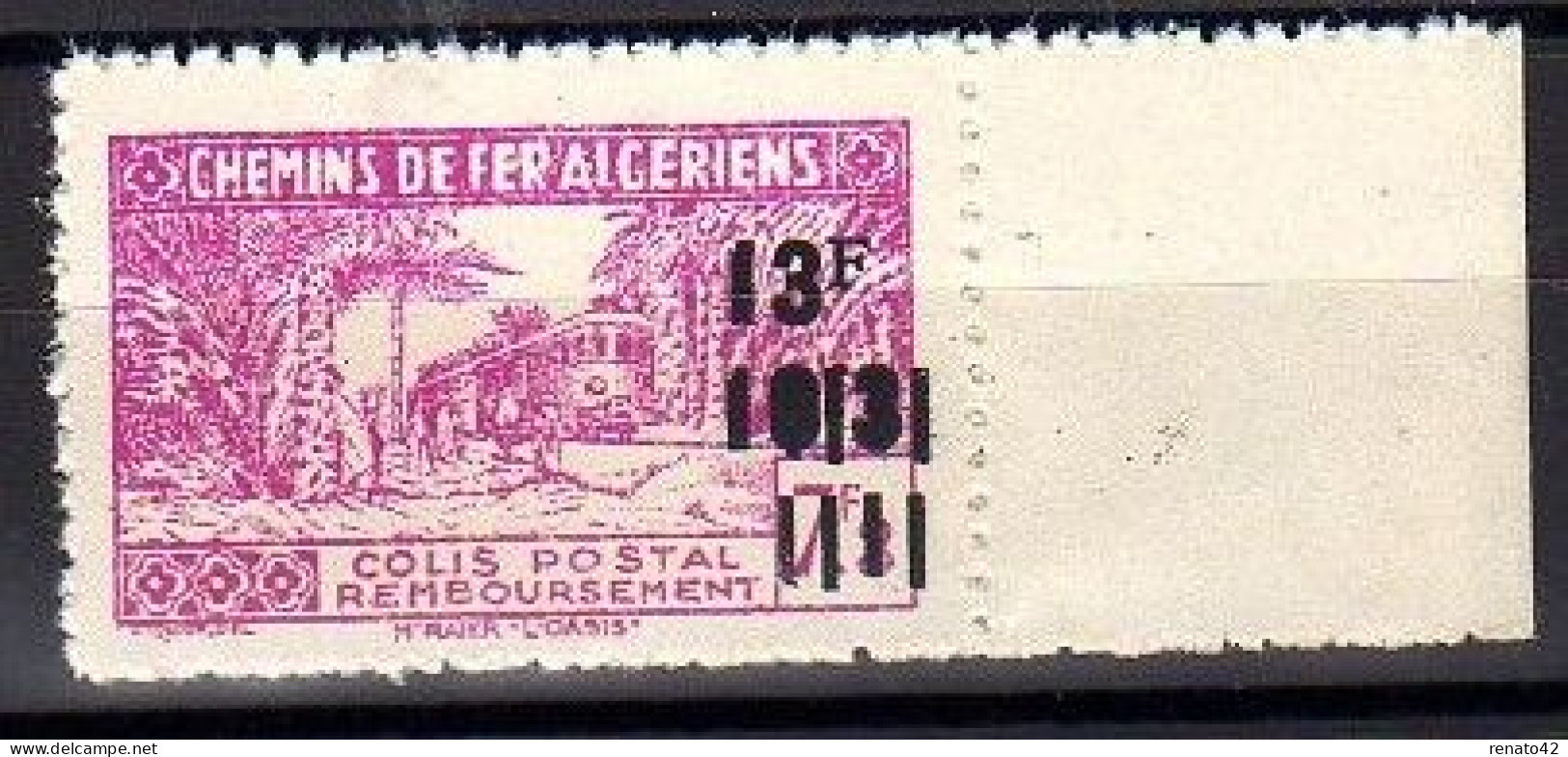 ALGERIE COLIS POSTAL N° 197a NEUF SANS CHARNIERE LUXE BORD DE FEUILLE Sans La Surcharge "CONTROLE DES RECETTES" - Postpaketten