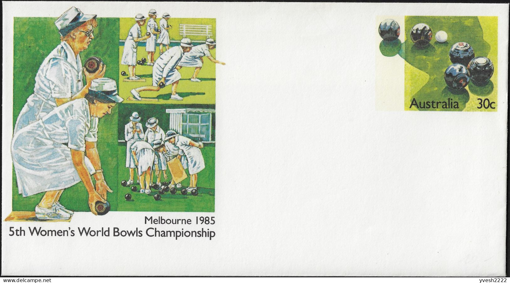 Australie 1985. Entier Postal, Championnat Du Monde Féminin, Jeu De Boules - Bowls