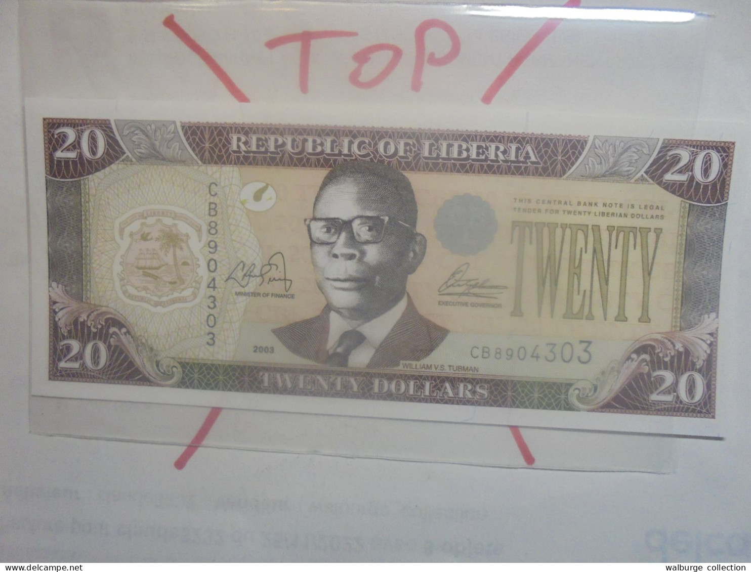 LIBERIA 20$ 2003 Neuf (B.32) - Liberia
