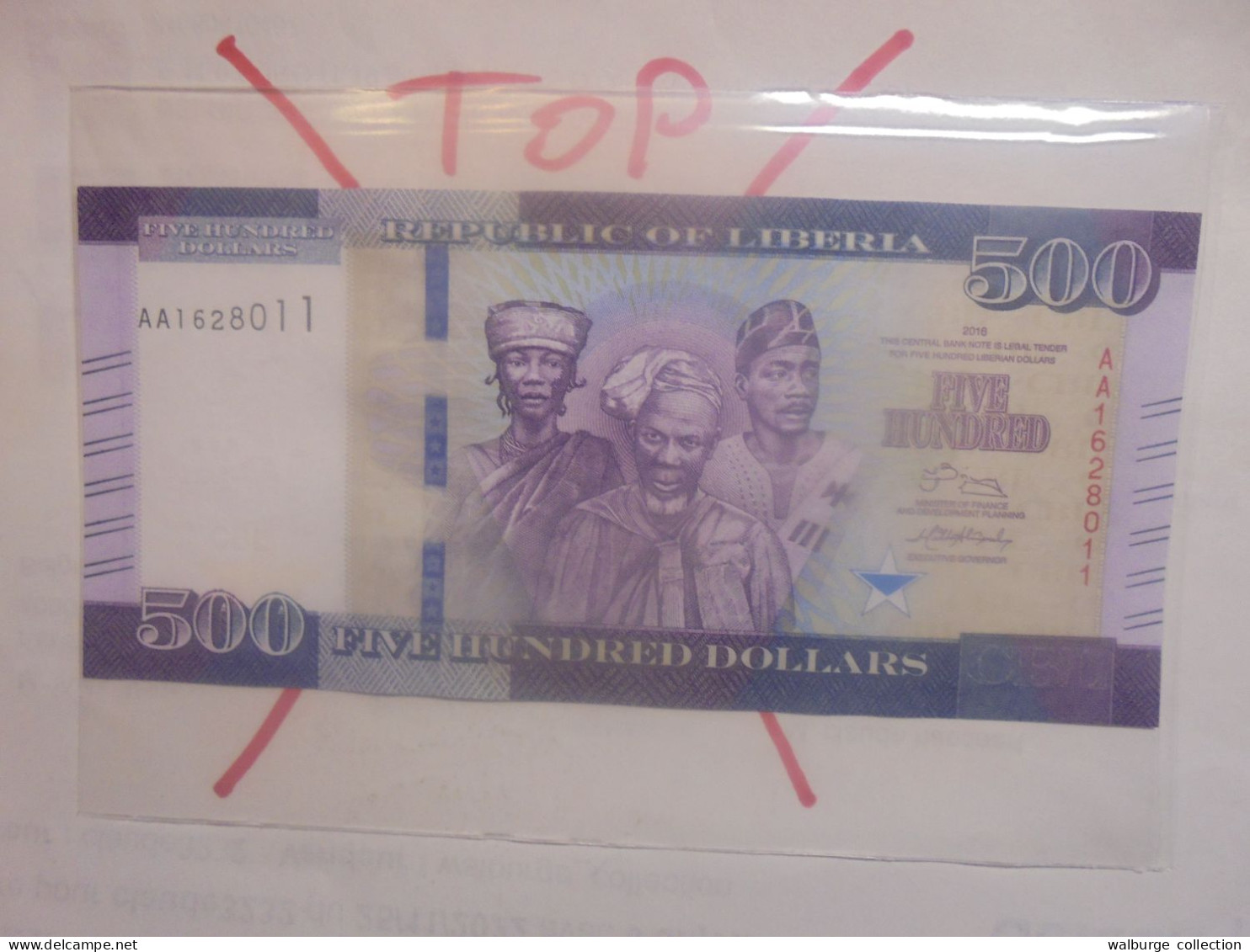 LIBERIA 500$ 2016 Neuf (B.32) - Liberia