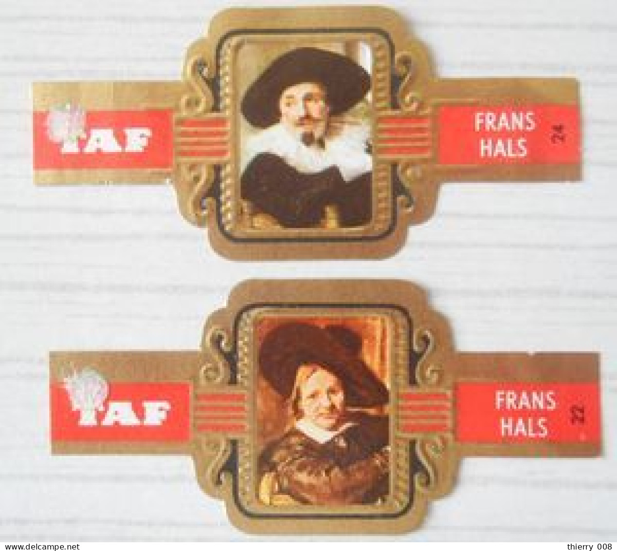 E06 Lot Bagues De Cigares  Taf   Série Frans Hals  2 Pièces - Bagues De Cigares