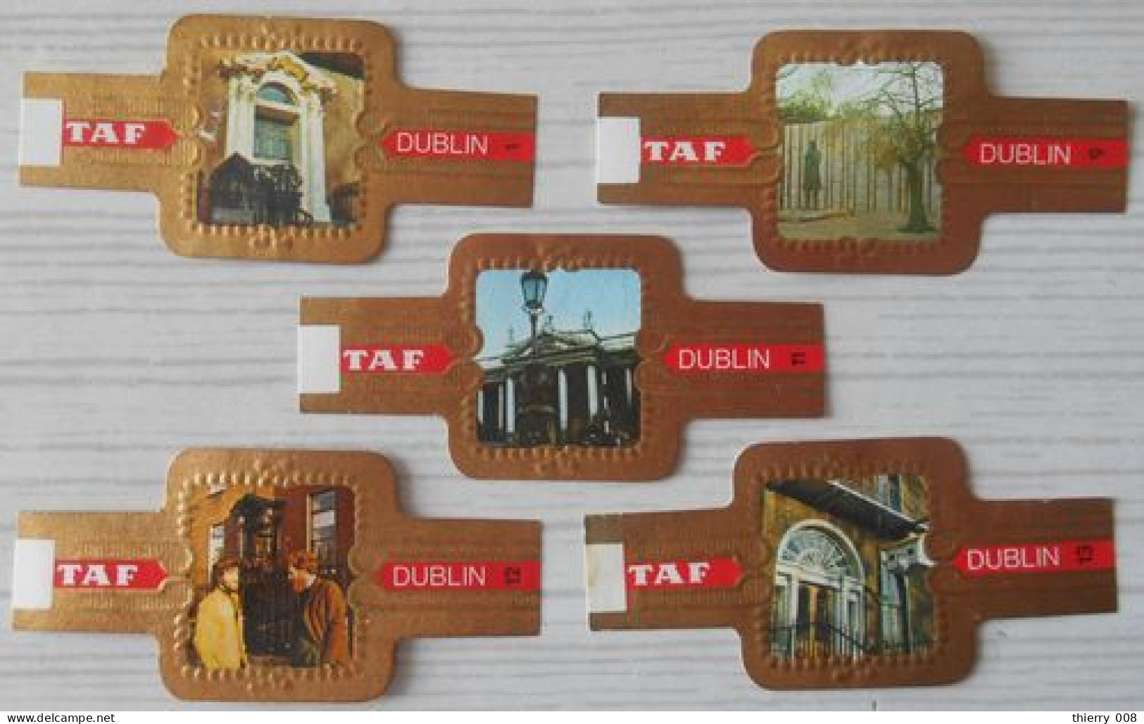 E10 Lot Bagues De Cigares Taf Série Dublin 5 Pièces - Bagues De Cigares