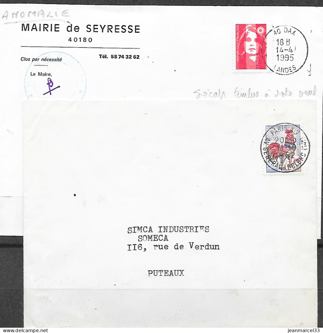 Curiosité Timbres à Date Machine SECAP Seule Sur Lettre (sans Le Graphisme Ou Lignes Ondulées) - Brieven En Documenten