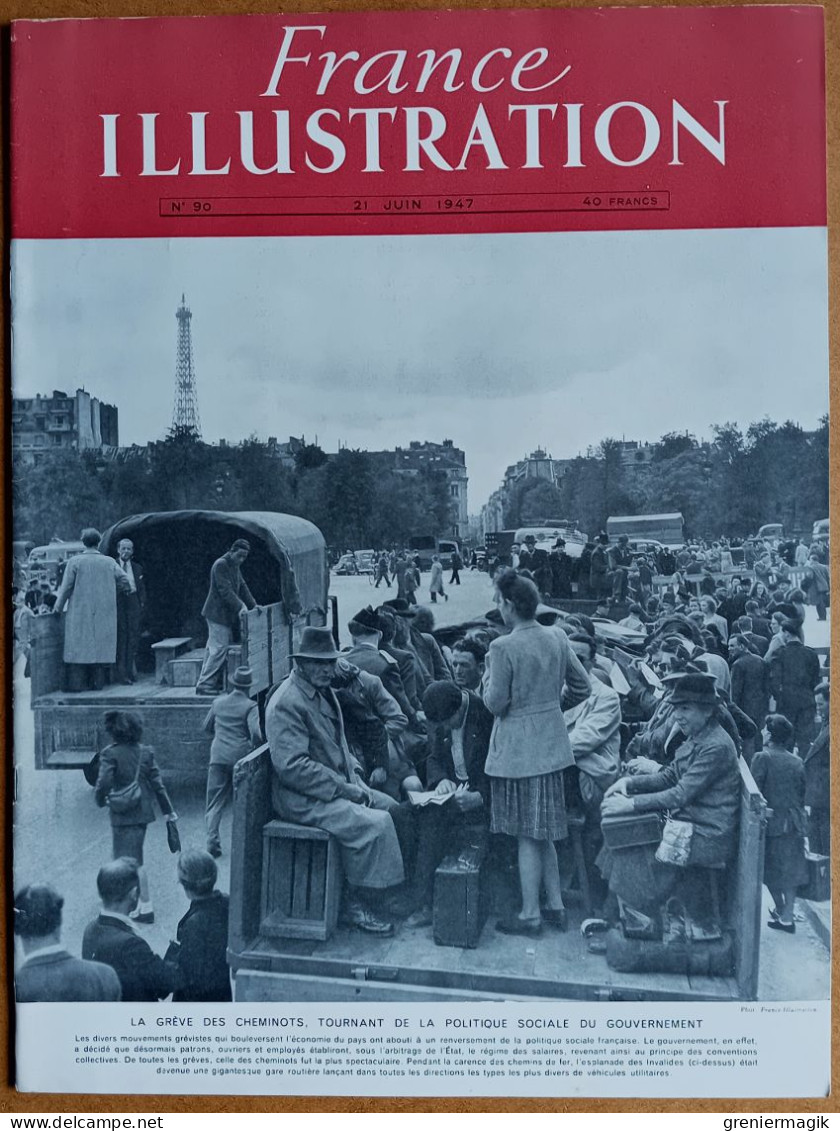 France Illustration N°90 21/06/1947 Grève Des Cheminots/Derby D'Epsom/Gers/Joseph Rossé/Mode/Oradour-Sur-Glane - Informaciones Generales