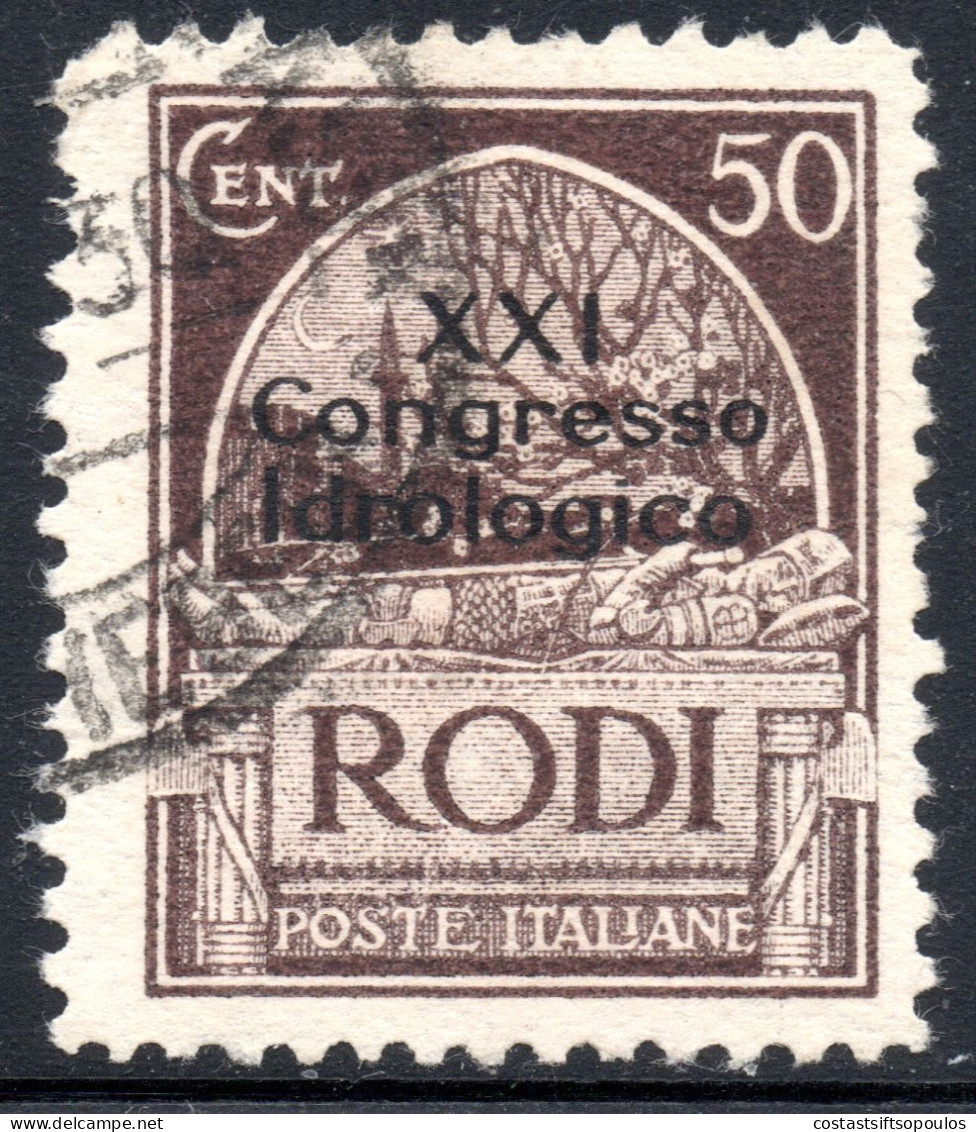 2403. GREECE. RHODES, RODI. 1930 HYDROLOGICAL CONGRESS 50c. #55 - Dodecanese