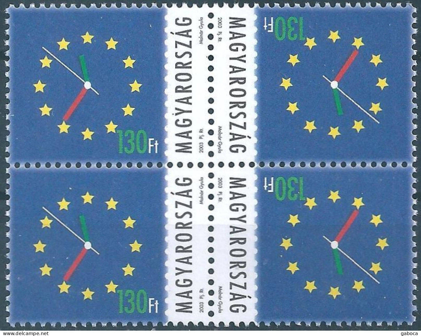 C5170 Hungary Organization EU Clock Téte-Beche Pair MNH - Comunità Europea