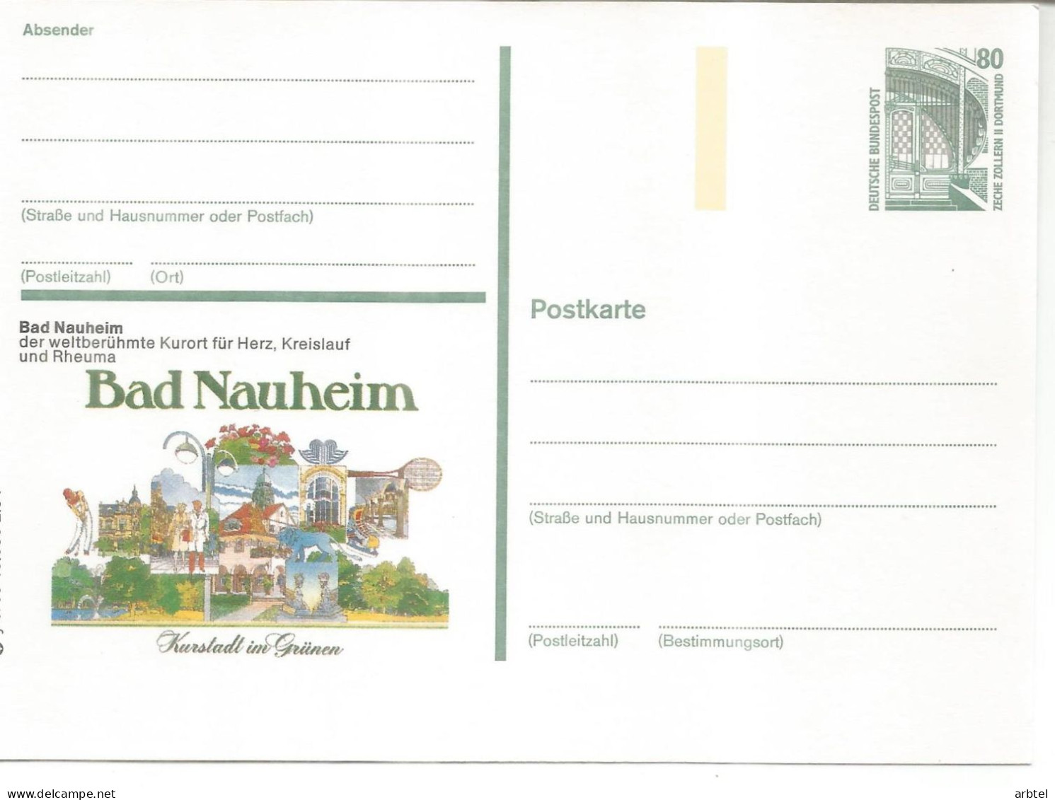 ALEMANIA ENTERO POSTAL BAD NAUHEIM SPA GOLF AGUAS TERMALES RHEUMA - Thermalisme