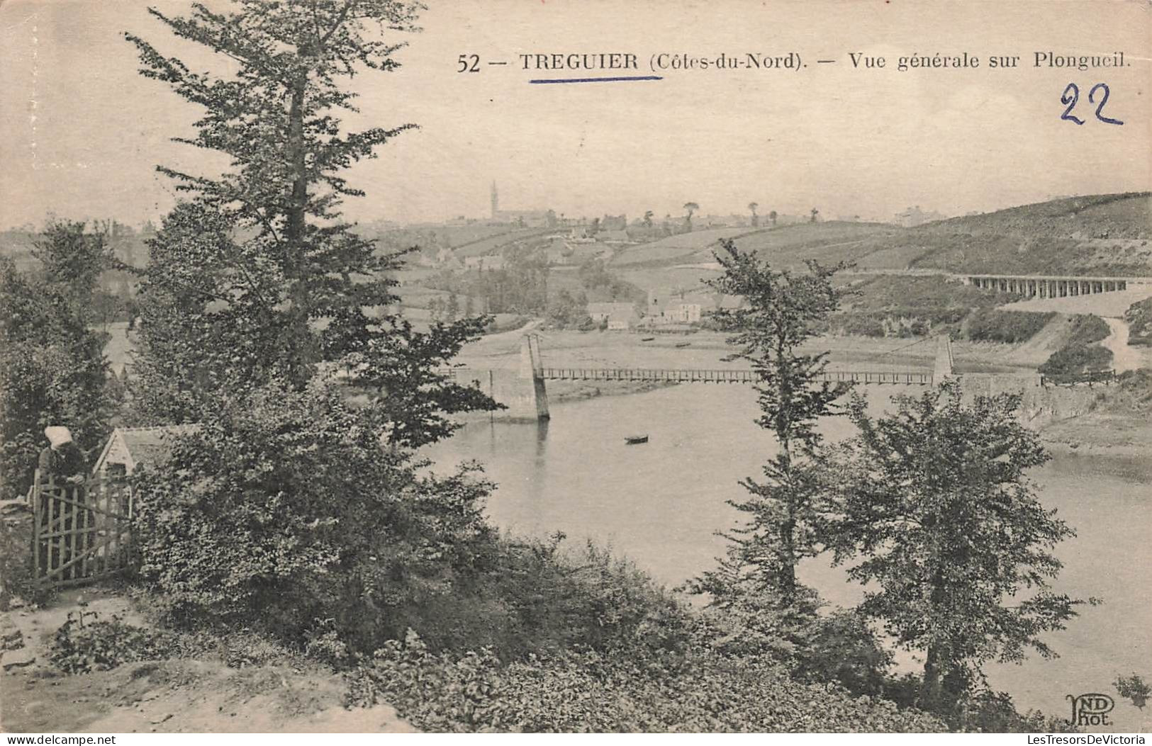 FRANCE - Treguier - Vue Générale Sur Le Plongueil - Carte Postale Ancienne - Tréguier