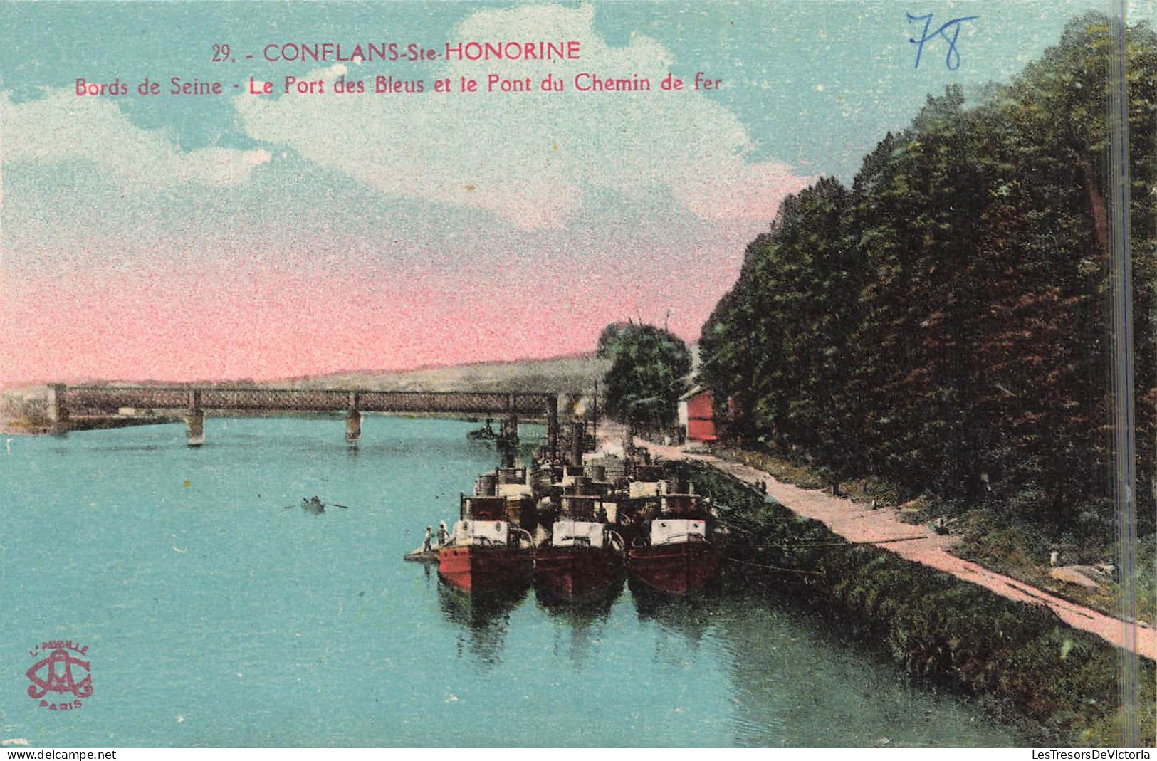 FRANCE - Conflans Sainte Honorine - Bords De Seine - Le Port Des Bleus Et Le Pont - Carte Postale Ancienne - Conflans Saint Honorine