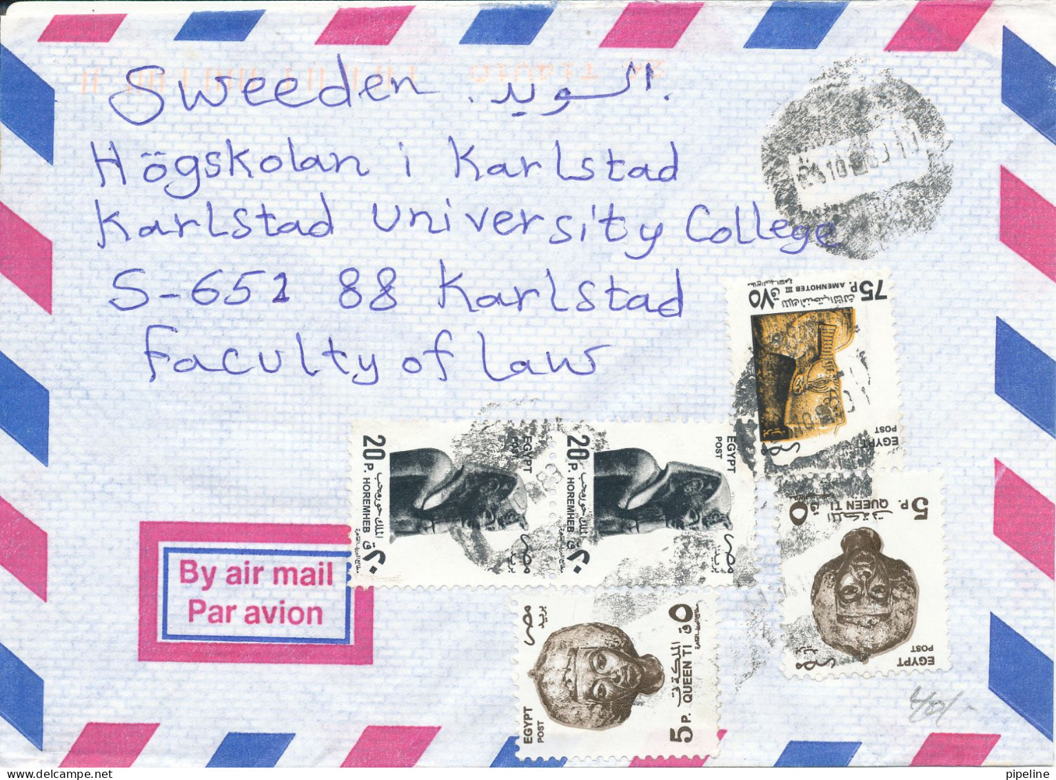 Egypt Air Mail Cover Sent To Sweden With More Topic Stamps - Luchtpost