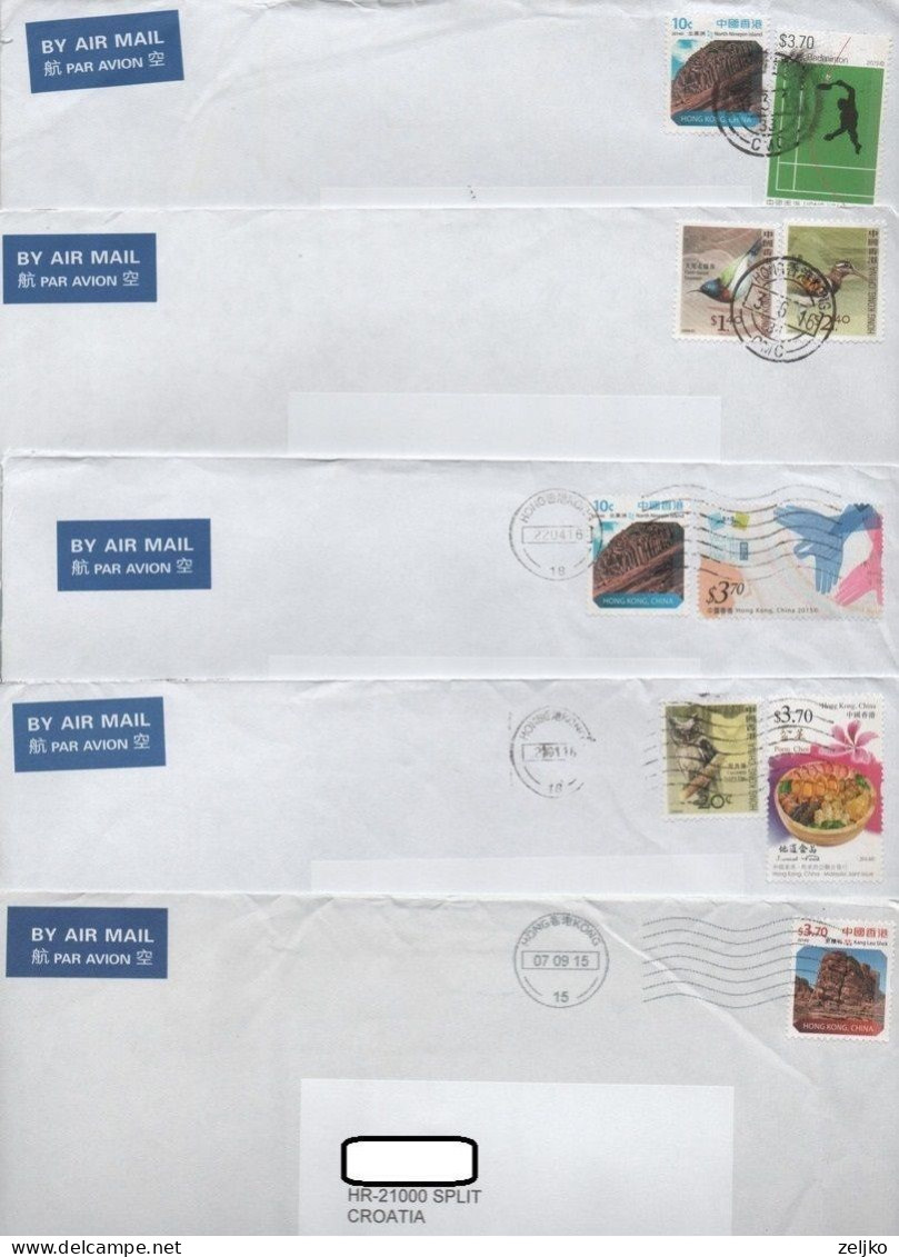 Hong Kong, China, 5 Air Mailed Letters - Lettres & Documents