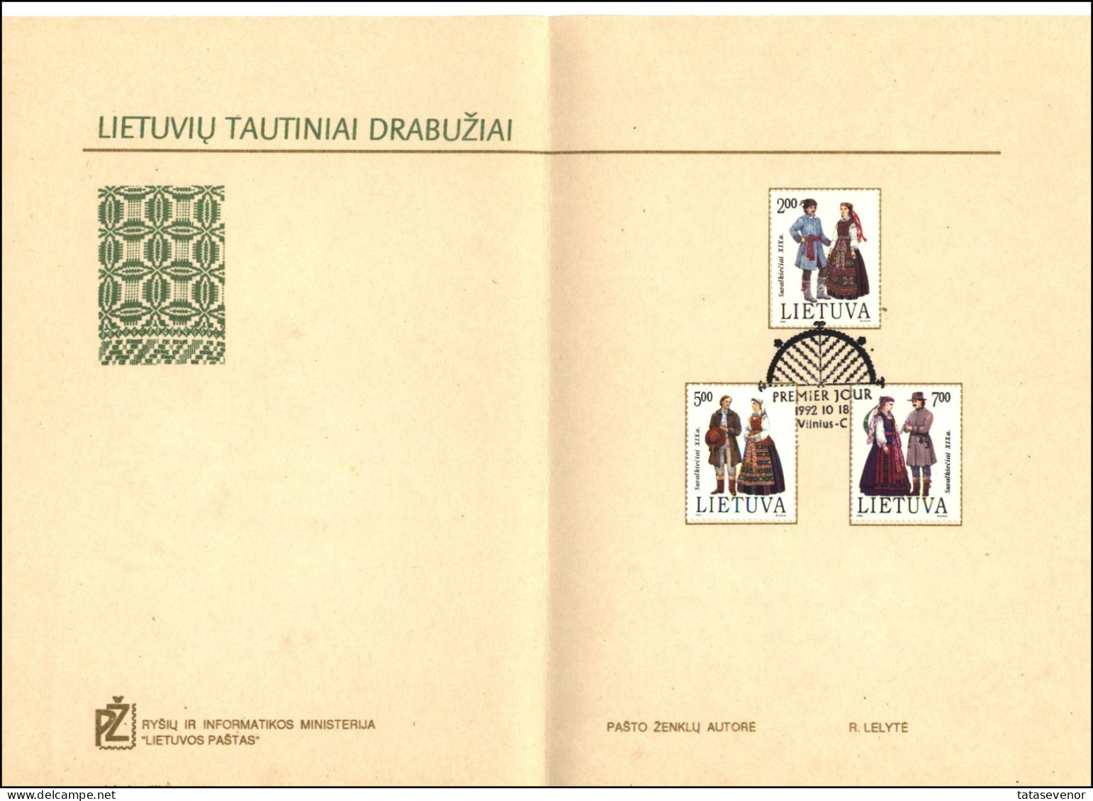 LITHUANIA B2 sellection of stamps in presentation folders. Some with artist signature
