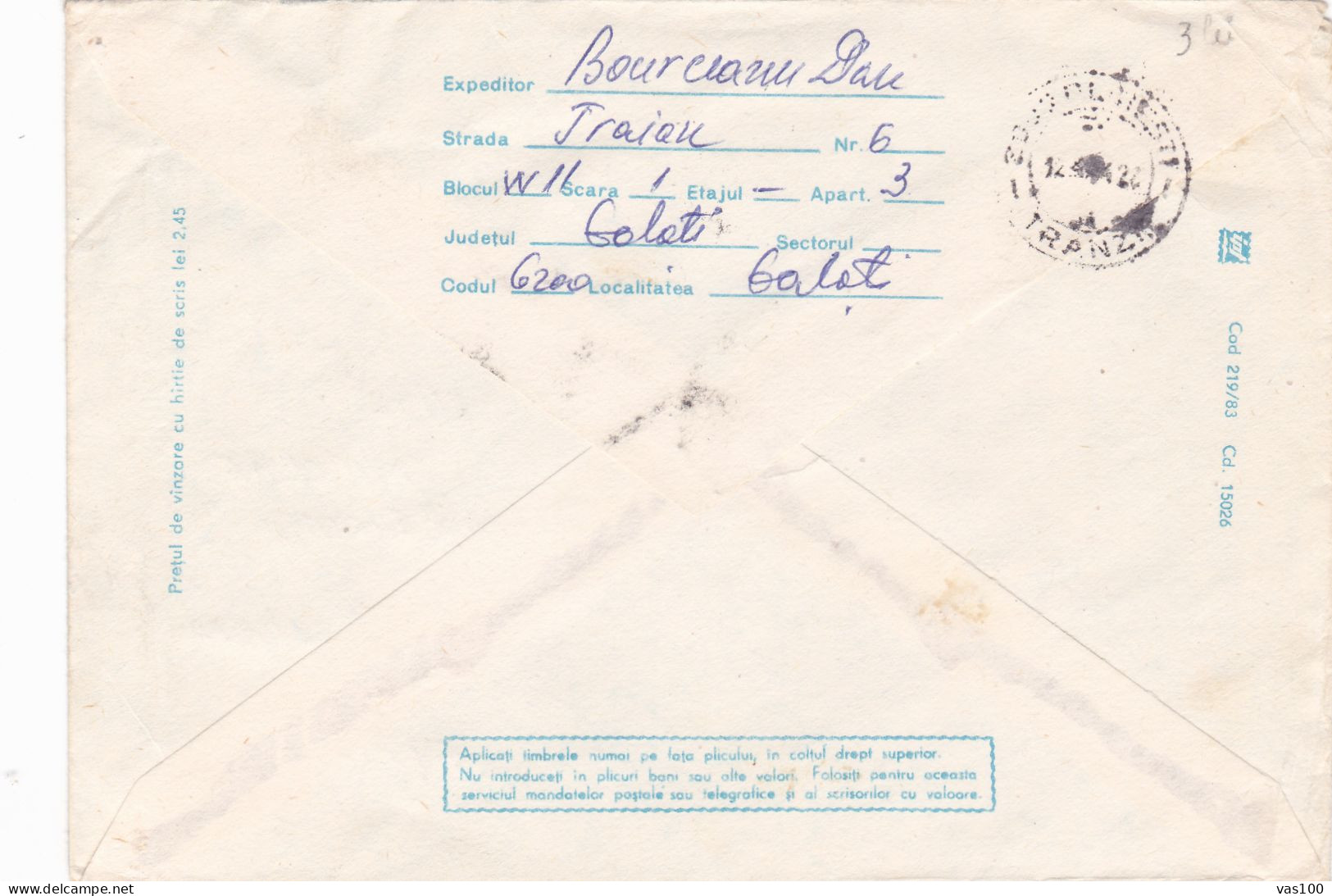 BOTANICAL SCIENTIFIC RESEARCH ,COVERS  STATIONERY1983  ROMANIA - Briefe U. Dokumente