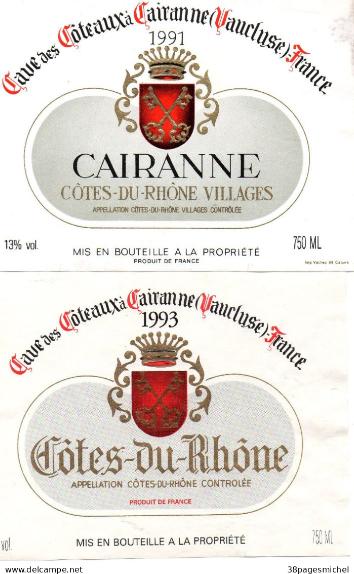 K2901 - CÔTES Du RHÔNE - Lot De 3 Étiquettes - Côtes Du Rhône