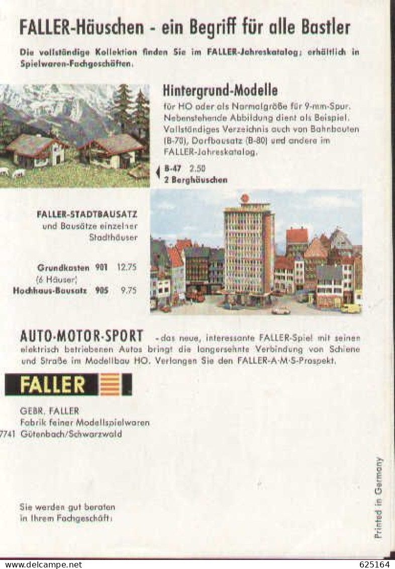 Catalogue FALLER 1975 Informationsblatt DM - Für Die Freizeit - Duits