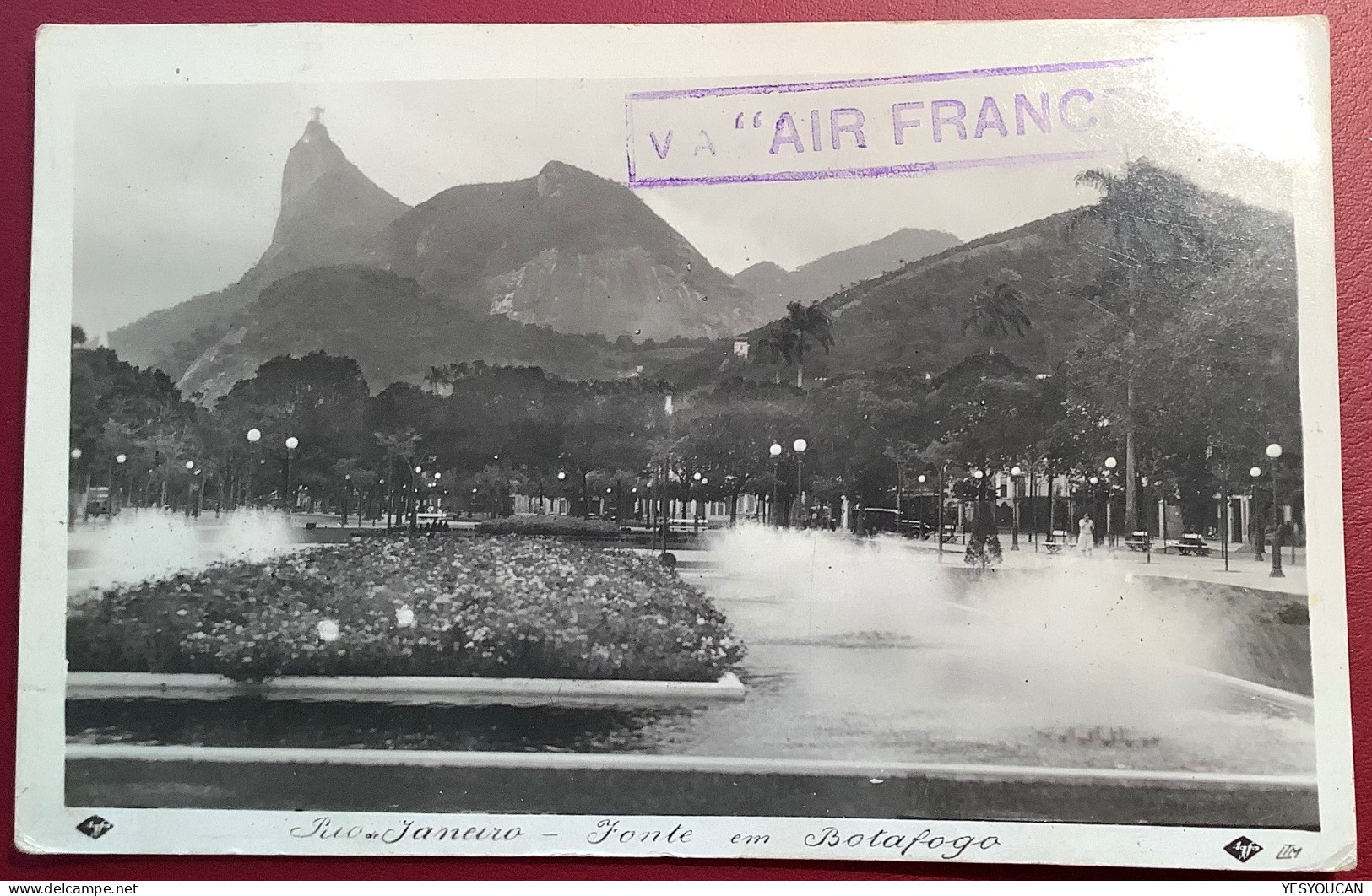 Rare 1933 „RIO DE JANEIRO AIR FRANCE SERVICIO AEREO“aéropostale Ppc>GENÈVE AVIATION>Schweiz (via Flugpost Brazil France - Storia Postale