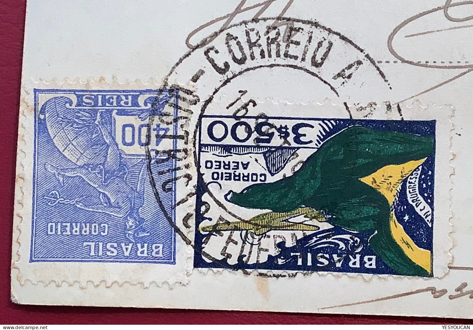 Rare 1933 „RIO DE JANEIRO AIR FRANCE SERVICIO AEREO“aéropostale Ppc>GENÈVE AVIATION>Schweiz (via Flugpost Brazil France - Lettres & Documents