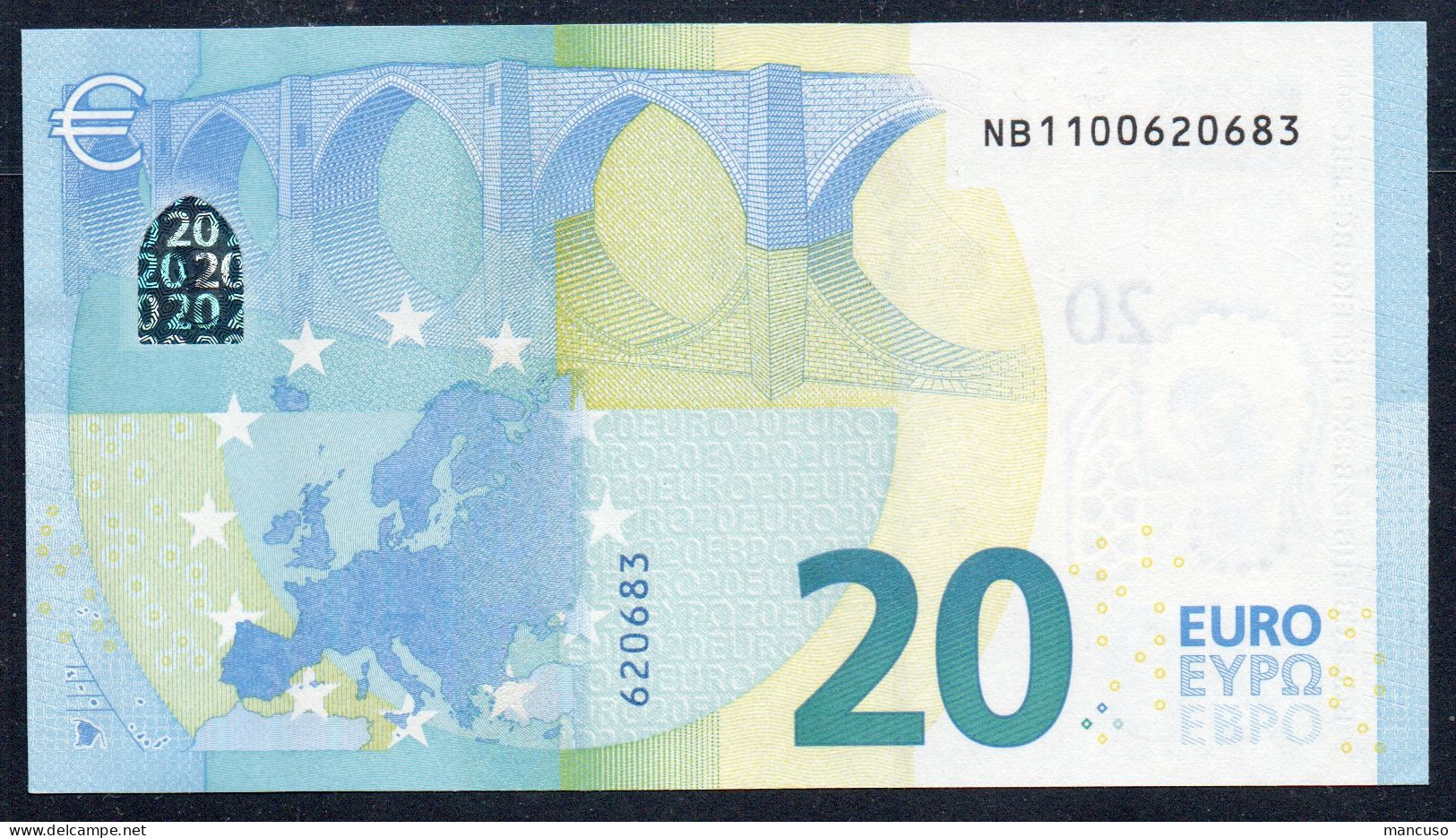 &euro; 20  AUSTRIA  NB N008 A1 FIRST POSITION AUNC - 20 Euro
