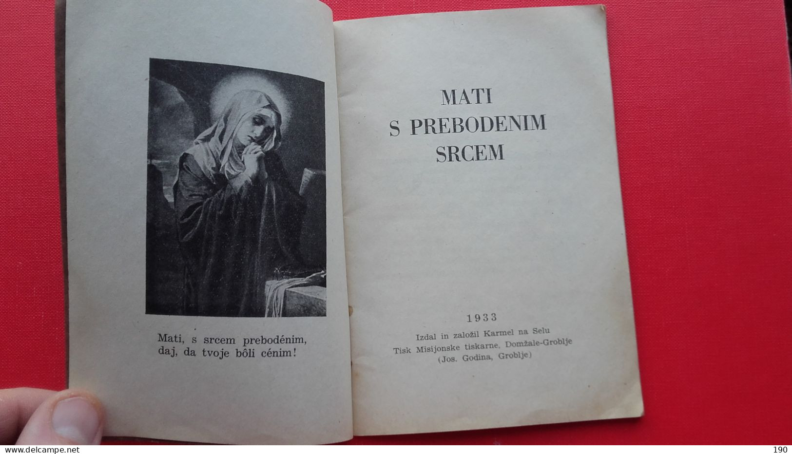 Mati S Prebodenim Srcem.Izdal In Zalozil Karmel Na Selu.Tisk Marijanske Tiskarne,Domzale-Groblje - Slav Languages