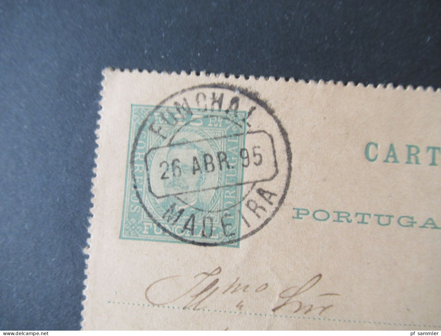 Portugal 1895 Kartenbrief Stempel Funchal Madeira Nach Ponta Do Pargo / Aus Dem Bedarf Mit Viel Inhalt!! - Funchal