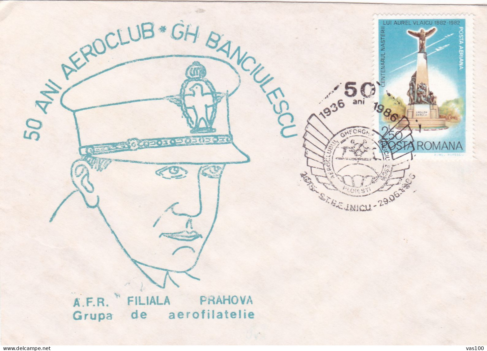 AVIATION CAPTAIN GH BANCIULESCU COVERS   STATIONERY 1986 ROMANIA - Brieven En Documenten