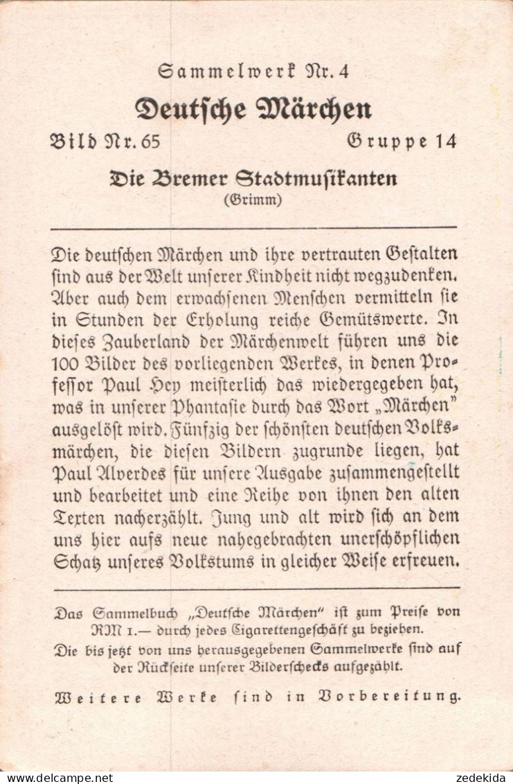 G9802 - Paul Hey Sammelkarte - Deutsche  Märchen - Die Bremer Stadtmusikanten - Hey, Paul