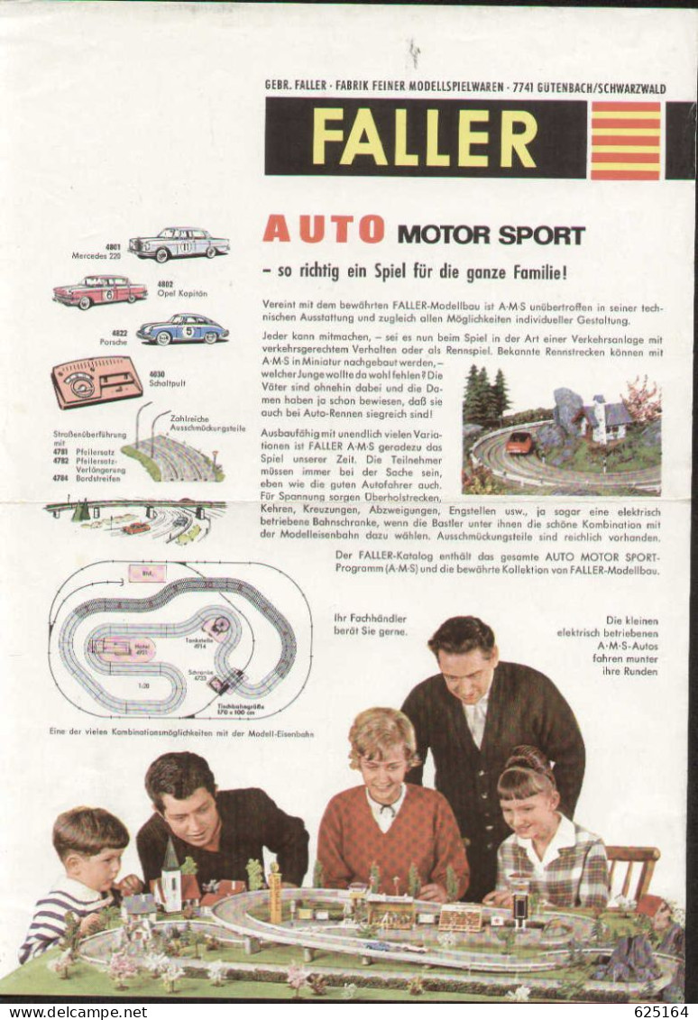 Catalogue FALLER AUTO MOTOR SPORT AMS 1969 - Zusatzblatt - Alemania