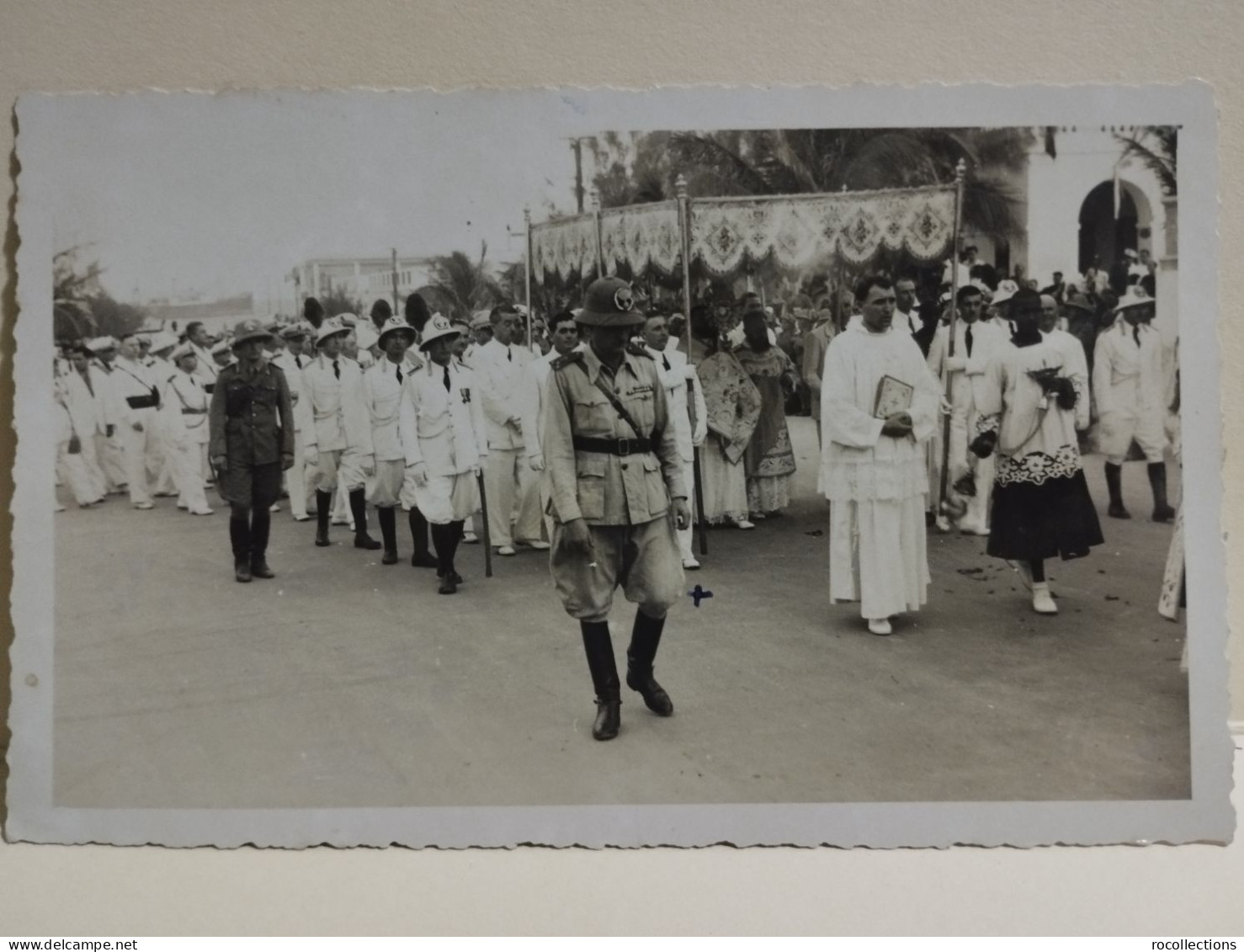 Somalia Mogadishu Military Italian Occupation Militari Italia Prete Processione Religiosa O Celebrazione 1938 - Somalie