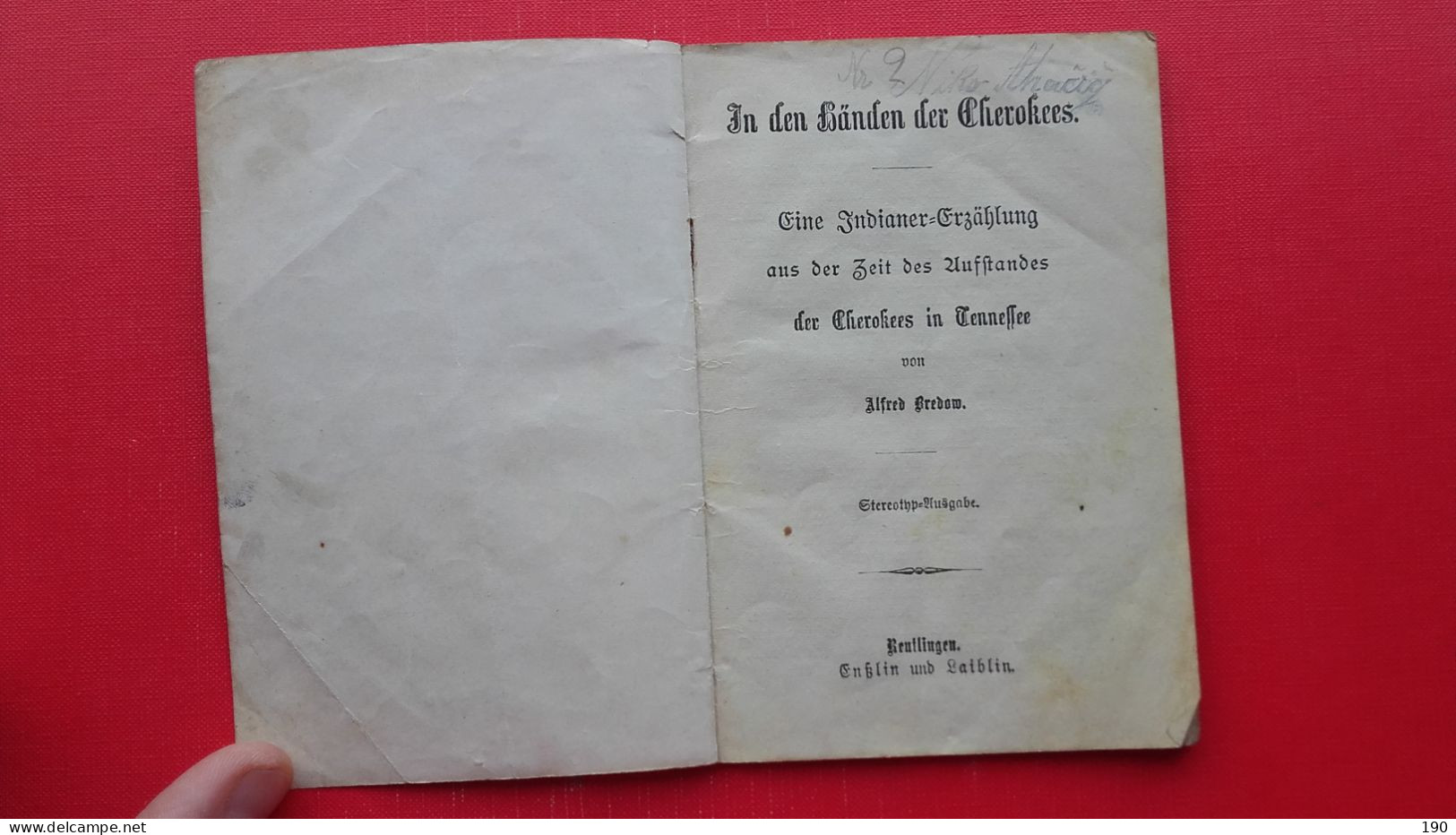 Alfred Bredow.In Der Handen Der Cherokees.Indianer.Native American(Indian) - Libros Antiguos Y De Colección