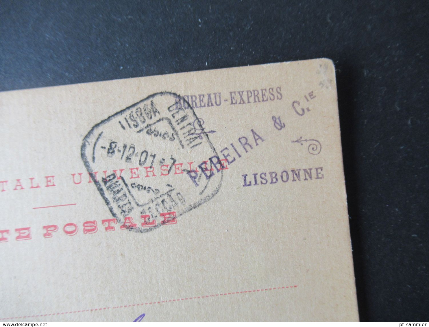 Portugal 1901 Ganzsache Abs. Stempel Bureau Express Pereira & Cie Lisbonne Nach Berlin An Haasenstein & Vogler - Postal Stationery