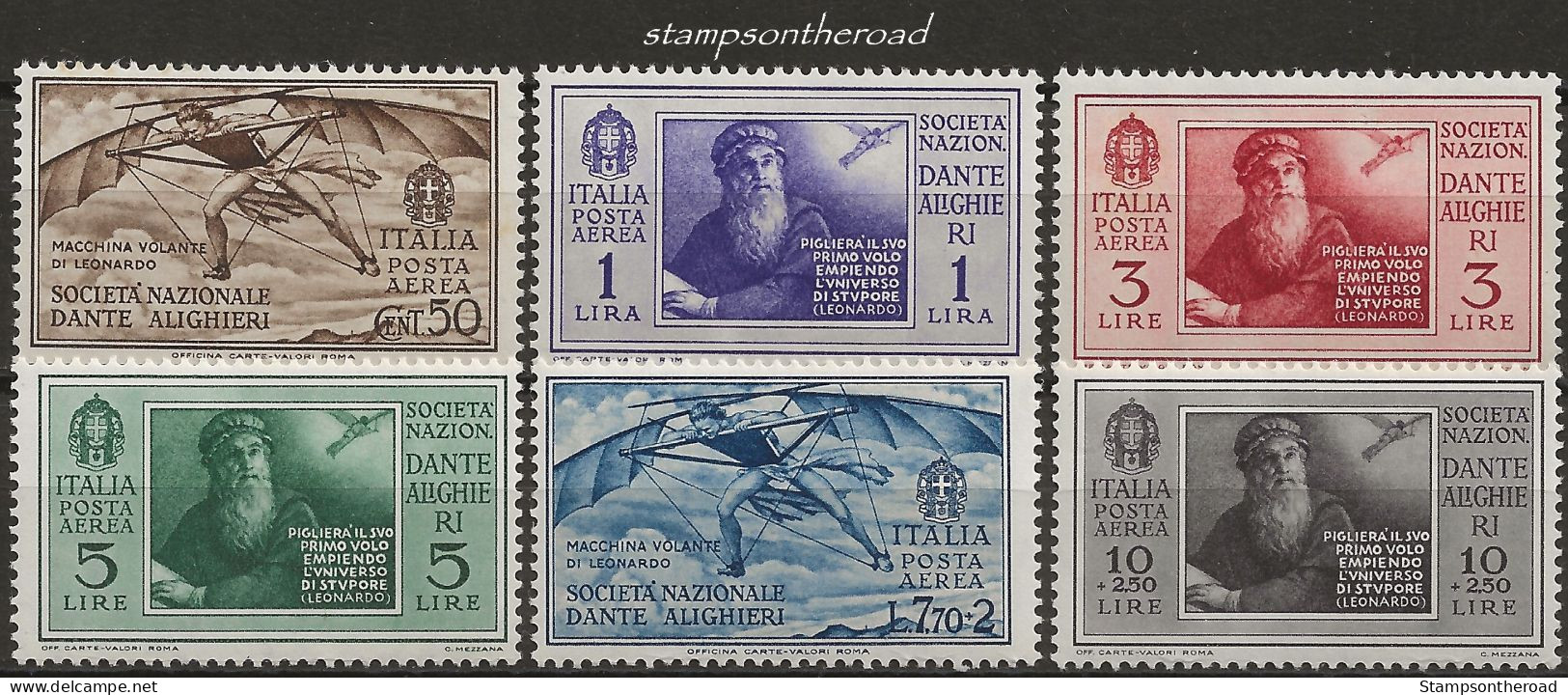 ITPA26-31N "1932 Regno D'Italia, Sassone Nr. 26/31, Serie Cpl Di 6 Francobolli Nuovi Senza Linguella **/ P.A. - Poste Aérienne