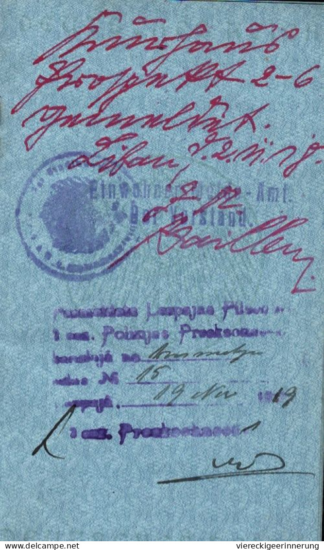 !  1918 seltener Ersatz Paß aus Libau, Kurland, passport, passeport, Oberost, Oberbefehlshaber Ost, Liepāja, Lettland