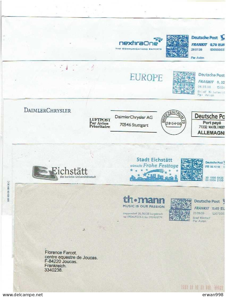 7 Plis EMA & Simili-EMA & Une Quinzaine S/ Fragments Origines Diverses 698 - Franking Machines (EMA)