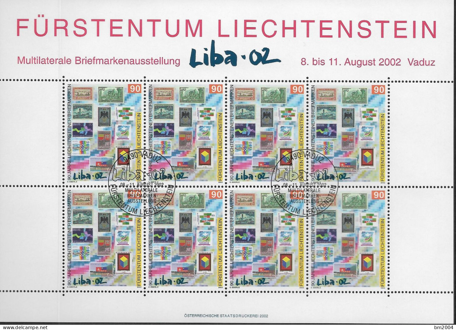 2002  Liechtenstein Mi. 1297-8 Used   Liechtensteinische Briefmarkenausstellung LIBA ’02, Vaduz: 90 Jahre Briefmarken V - Used Stamps