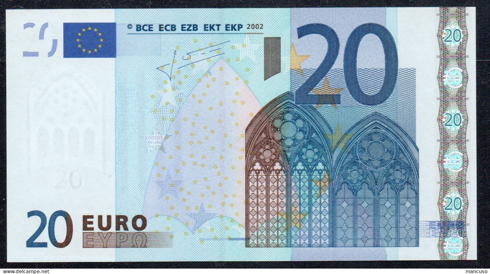 &euro; 20  IRELAND T K001  TRICHET  UNC - 20 Euro