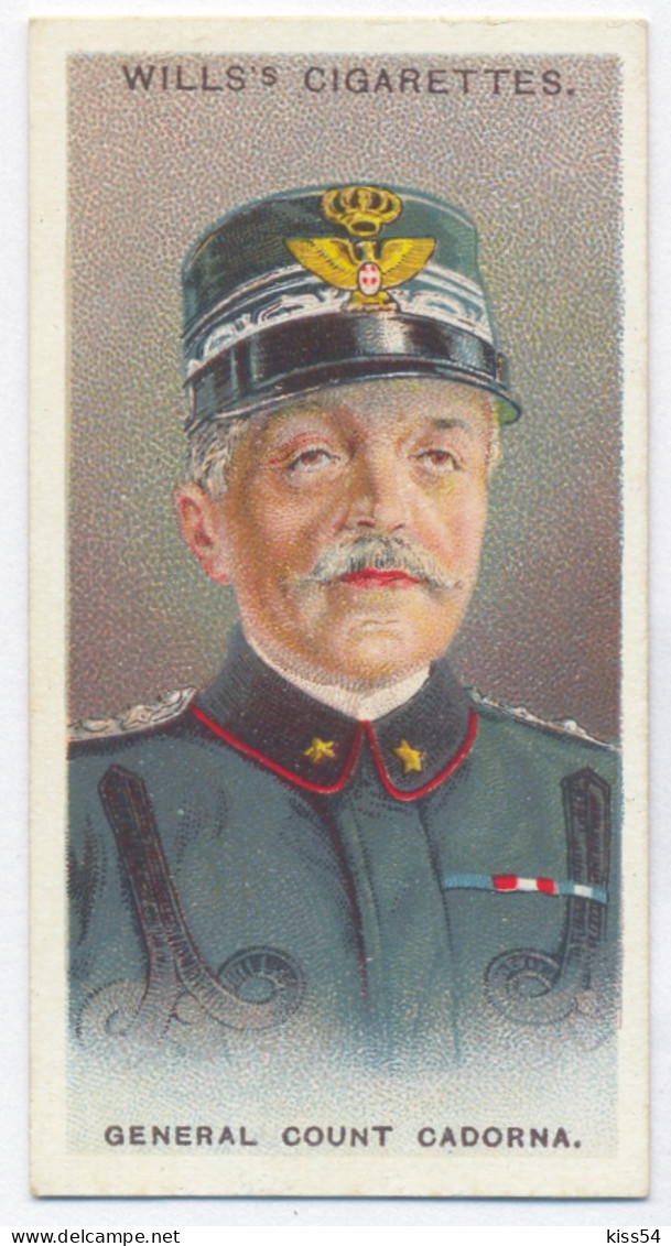 CT 7 - 32 FRANCE, General Count Luigi Cadorna, Allied Army Leader - Old Wills's Cigarettes - 68/35 Mm - Wills