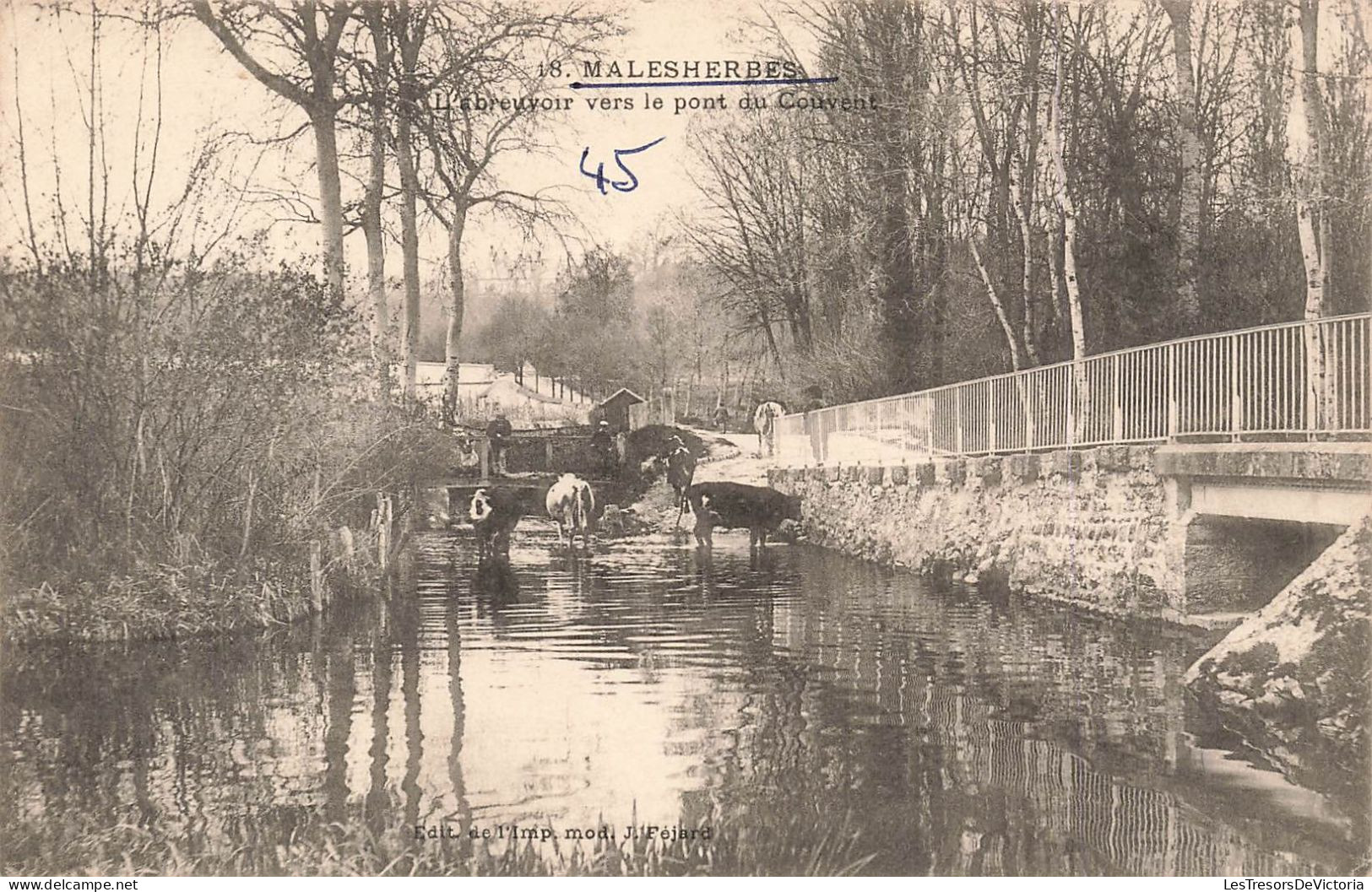 FRANCE - Malesherbes - L'abreuvoir Vers Le Pont  Du Couvent - Vaches - Carte Postale Ancienne - Malesherbes