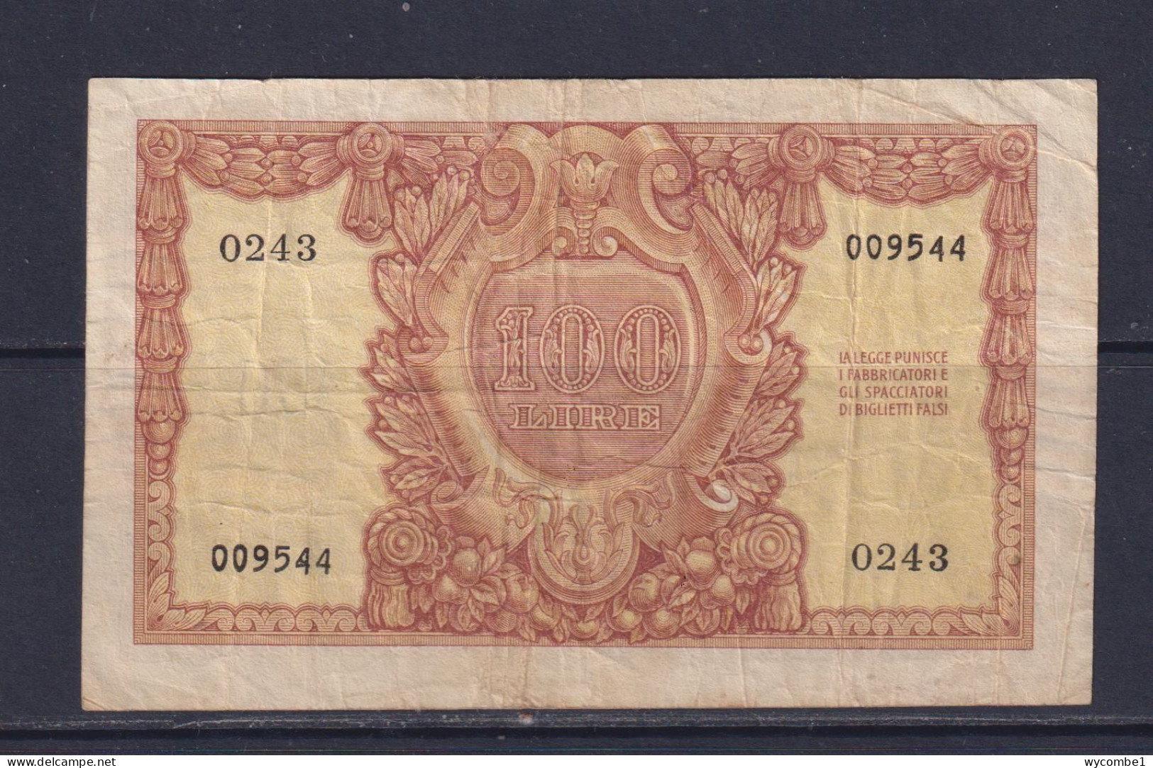 ITALY - 1951 100 Lira Circulated Banknote - 100 Lire