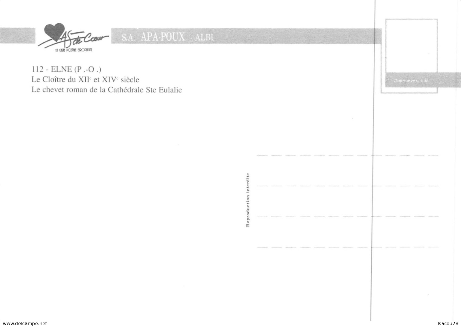 4 CP ELNE CLOITRE D ELNE CHEVET ROMAN DE LA CATHEDRALE STE EULALIE CHAPITEAUX ROMANS NON CIRCULE VOIR SCANS - Elne