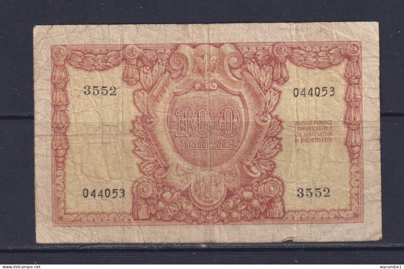 ITALY - 1951 100 Lira Circulated Banknote - 100 Lire