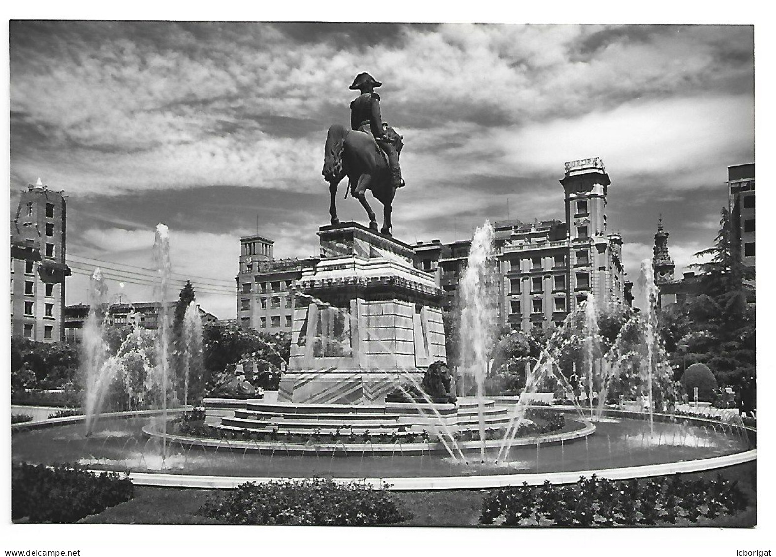 PASEO DEL ESPOLON, ESTATUA DEL GENERAL ESPARTERO Y FUENTE.- LOGROÑO.- ( ESPAÑA ) - La Rioja (Logrono)